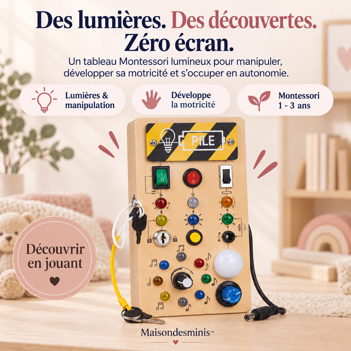 Planche d'activités lumineuse MaisondesMinis