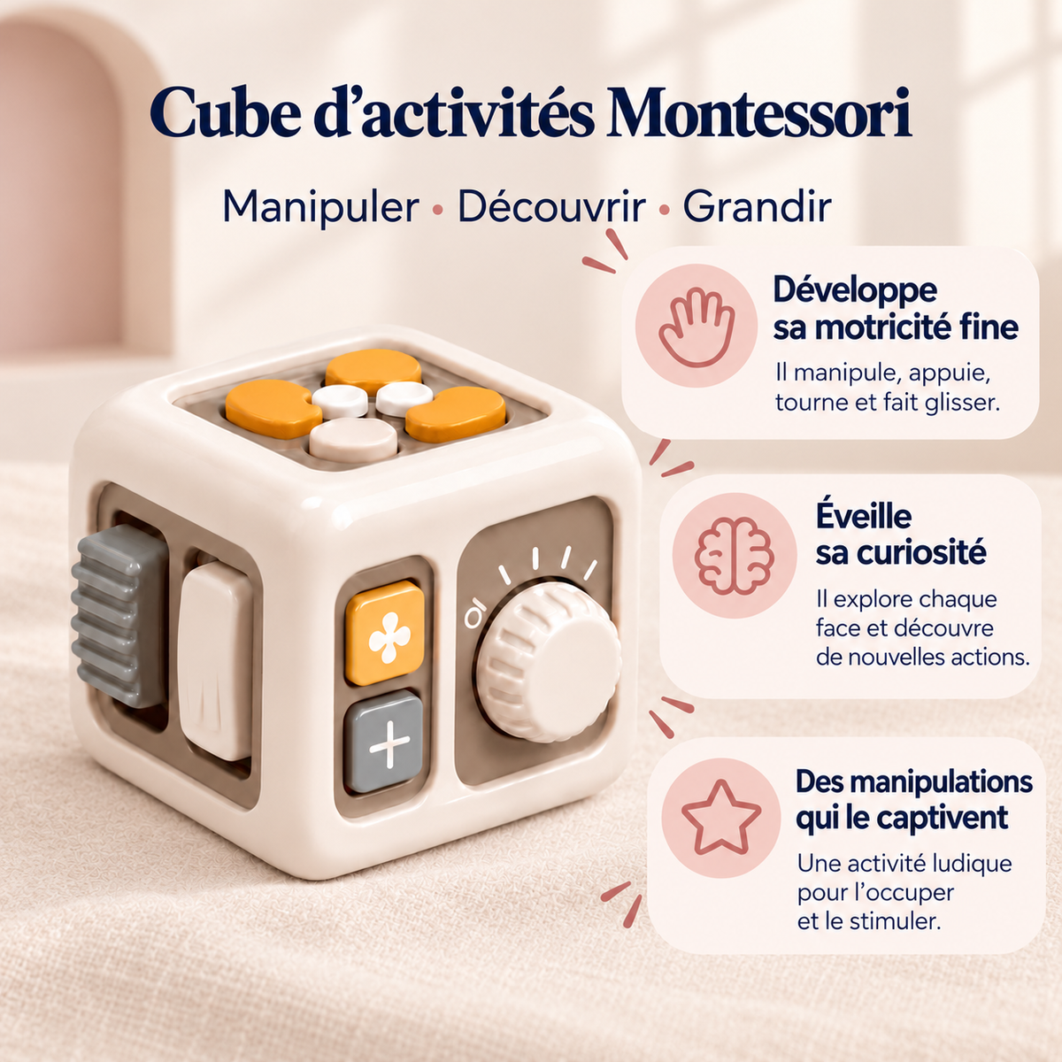 Cube d’activités Montessori Maisondesminis™
