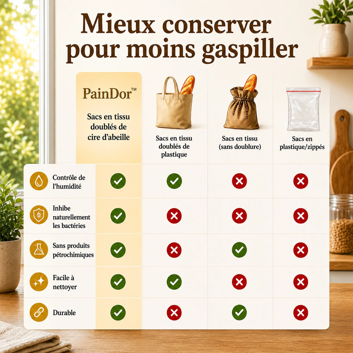 Le sac PainDor™ (30 x 40 cm) - Votre pain frais jusqu’à 7 jours